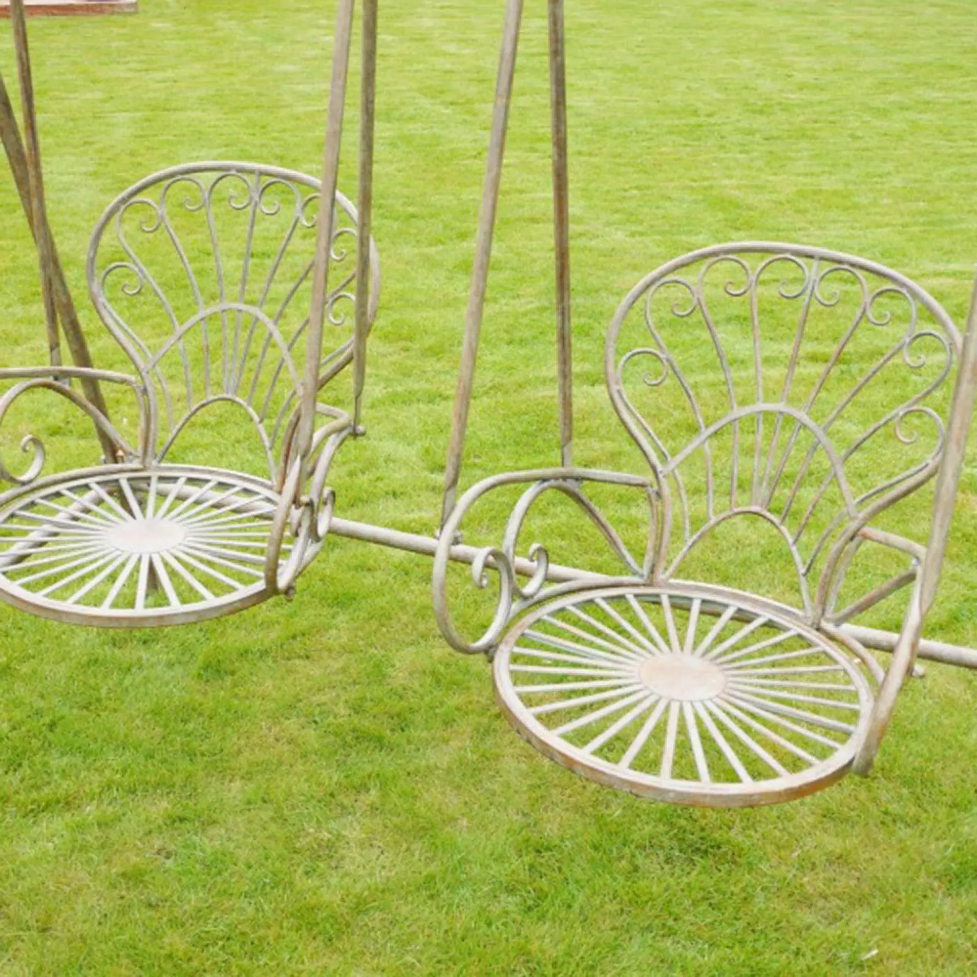 Double Seat Swing - Green, Metal