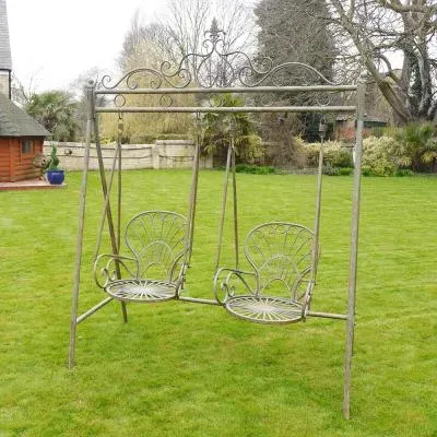 Double Seat Swing - Green, Metal image