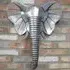 Elephant Head Wall Decor - Grey, Resin
