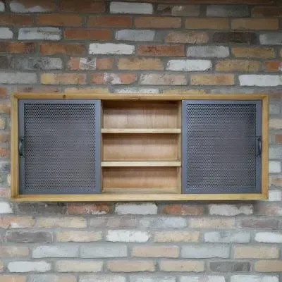 Fir Wood and Metal 2 Door Wall Unit image