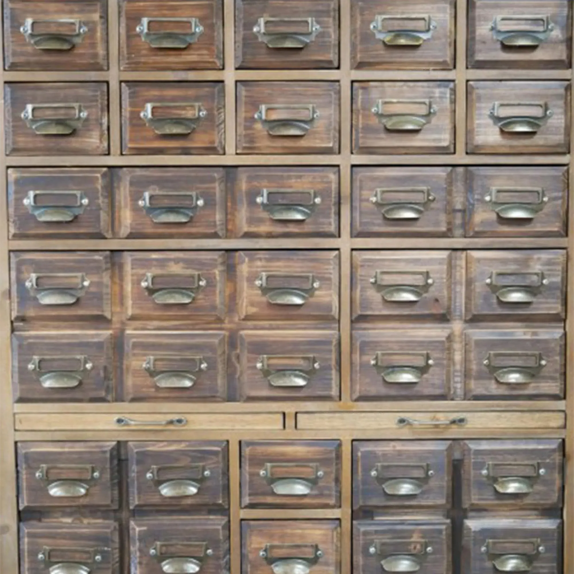 Fir Wood Multi Drawer Tall Cabinet