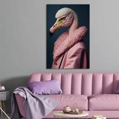 Flamingo Tempered Glass Wall Art image