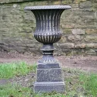 Garden Urn with Base - Bronze