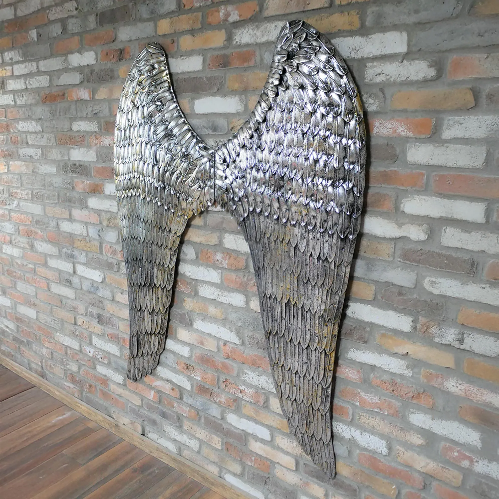 Giant Angel Wings - Silver Metal