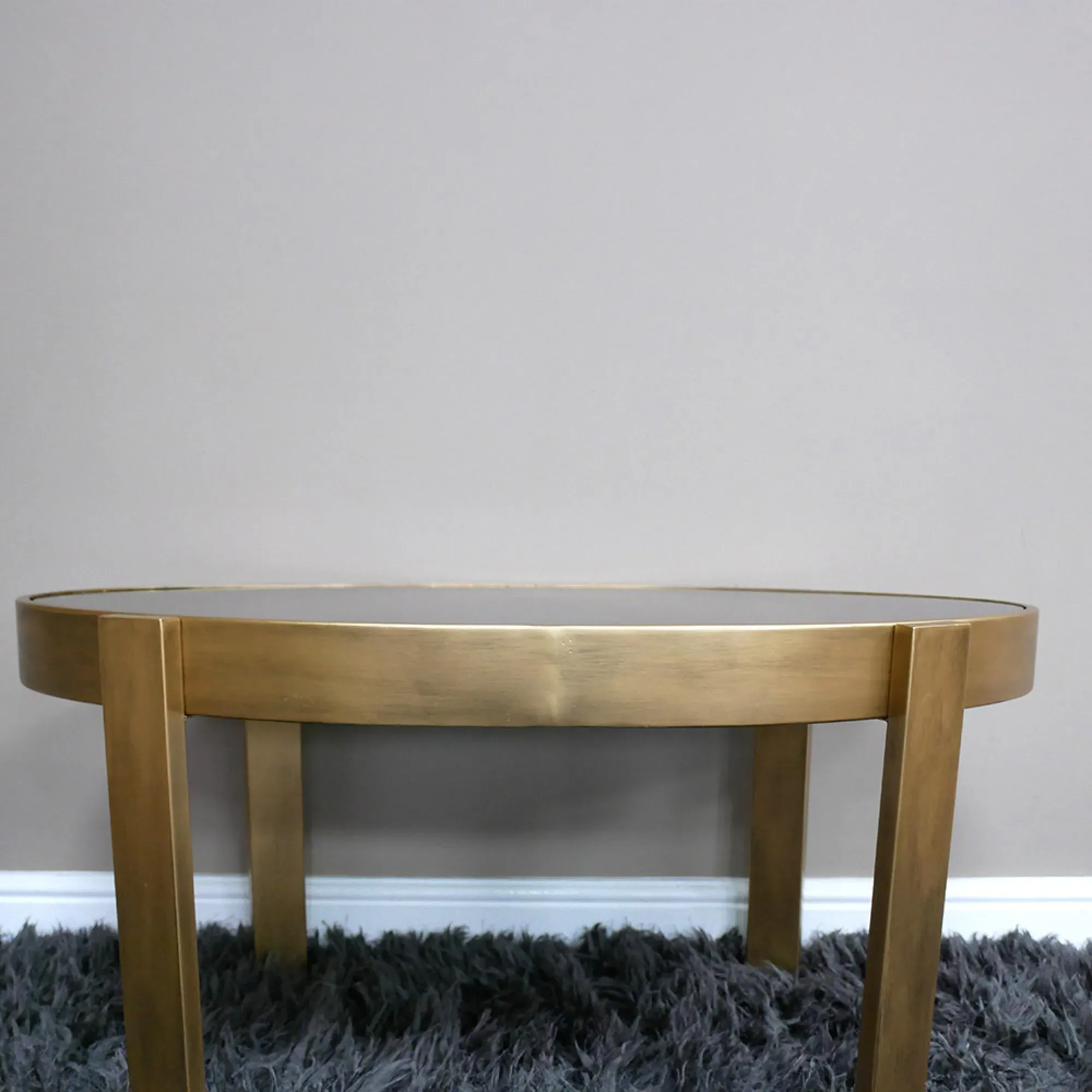 Glass and Metal Coffee Table - Black