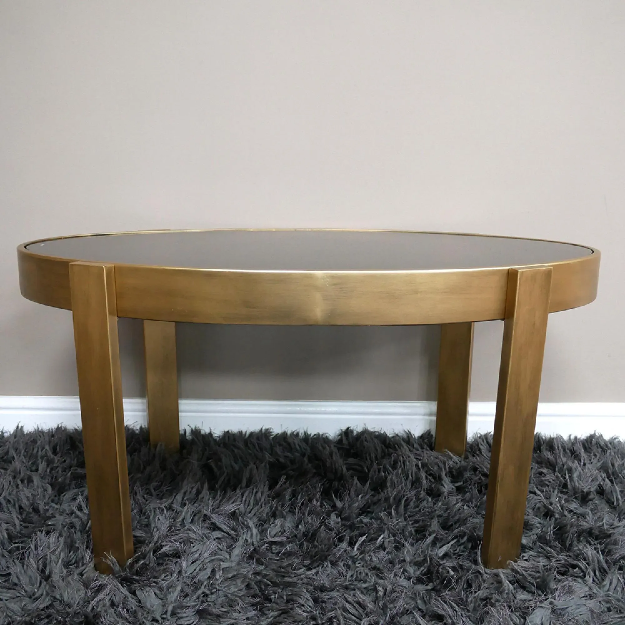 Glass and Metal Coffee Table - Black