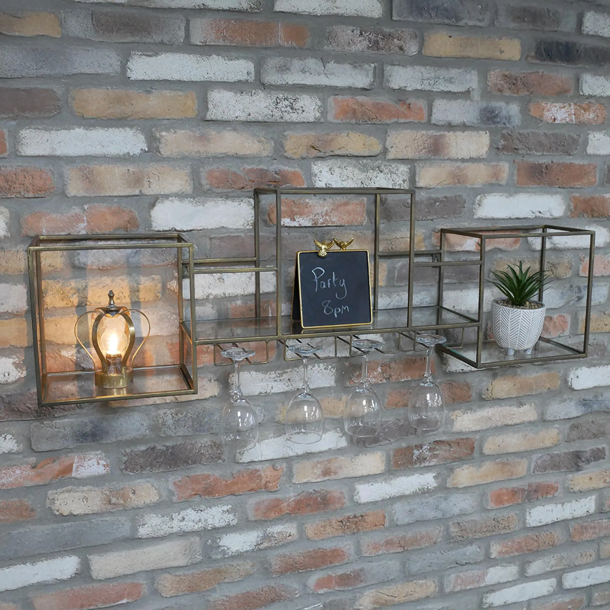 Glass and Metal Wall Rack