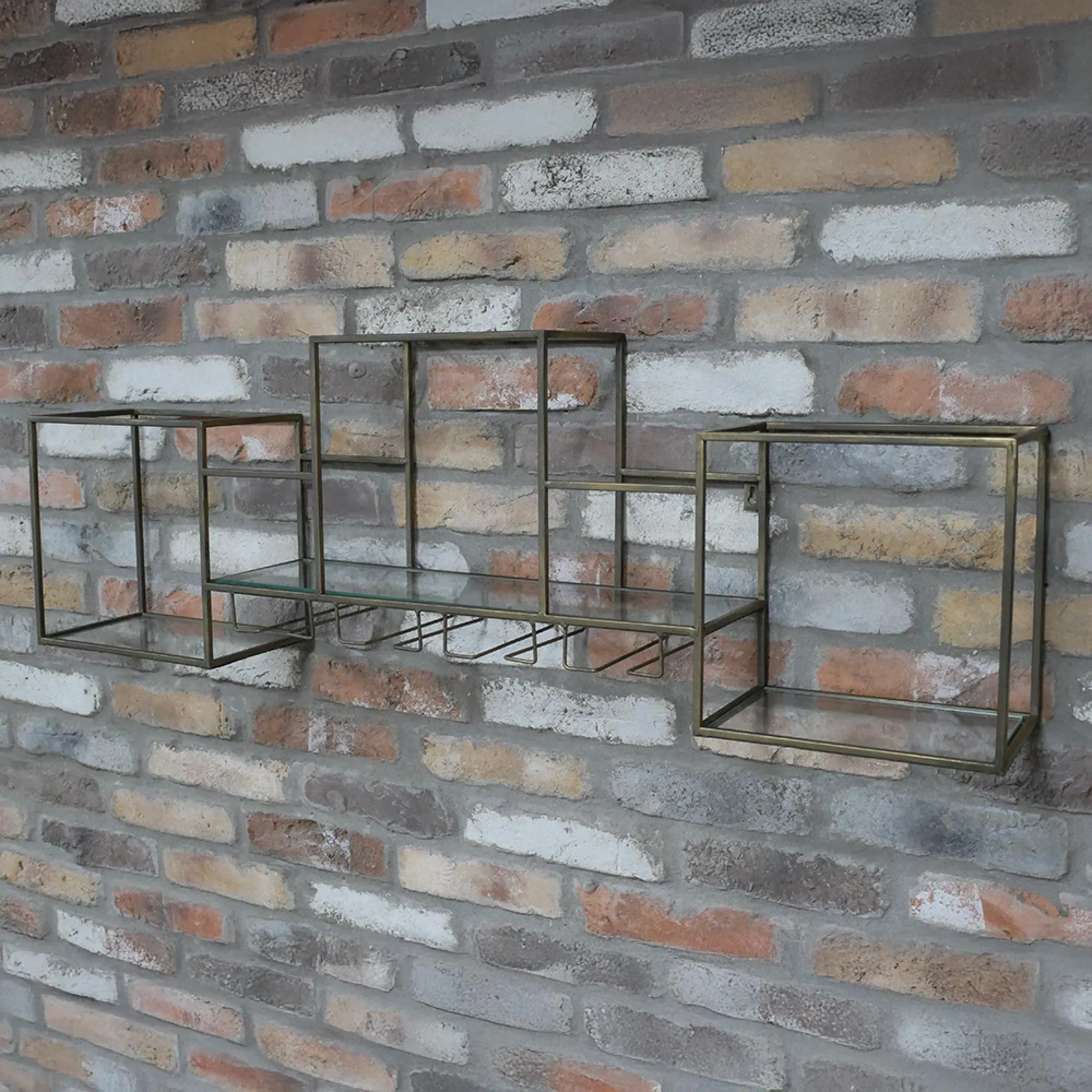 Glass and Metal Wall Rack
