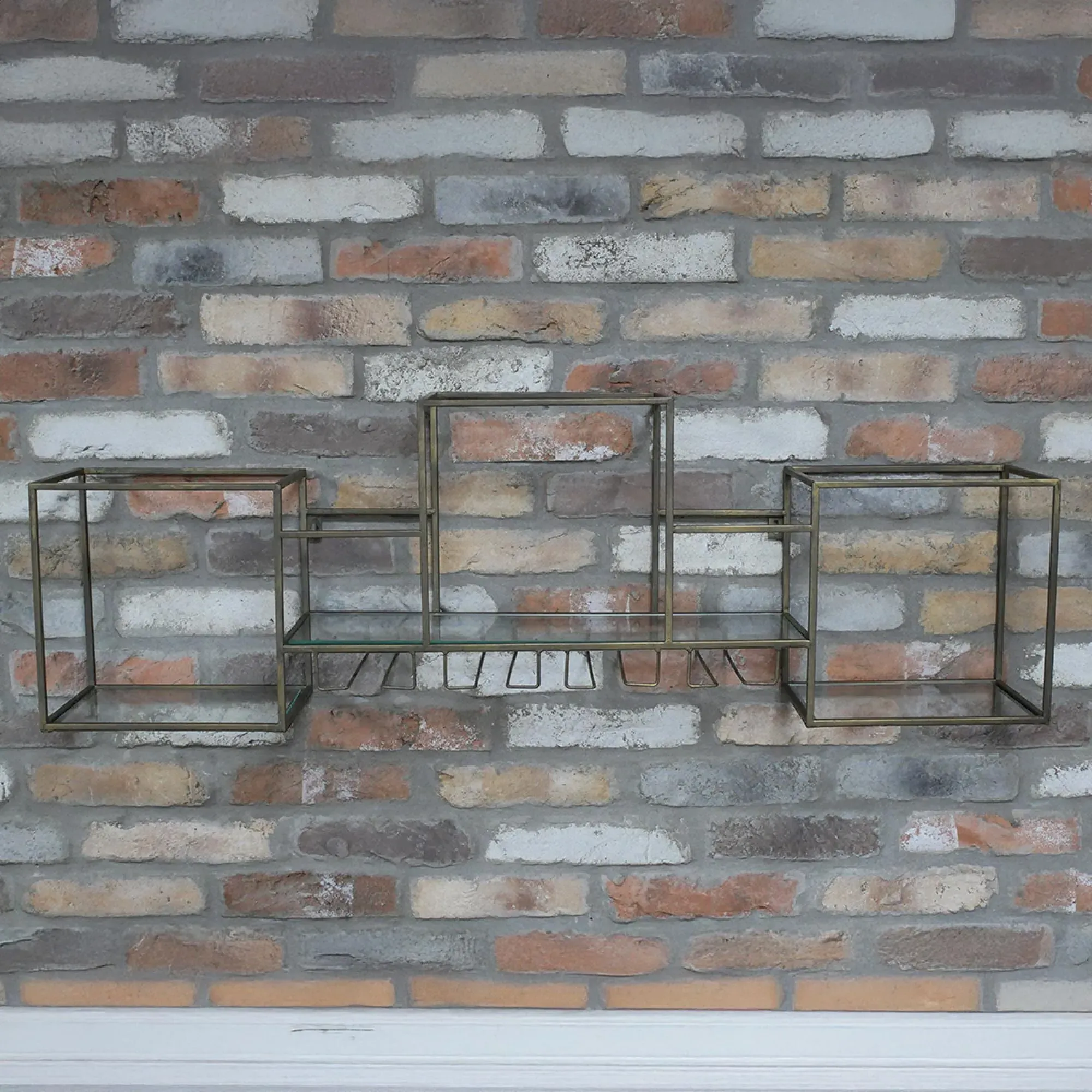 Glass and Metal Wall Rack