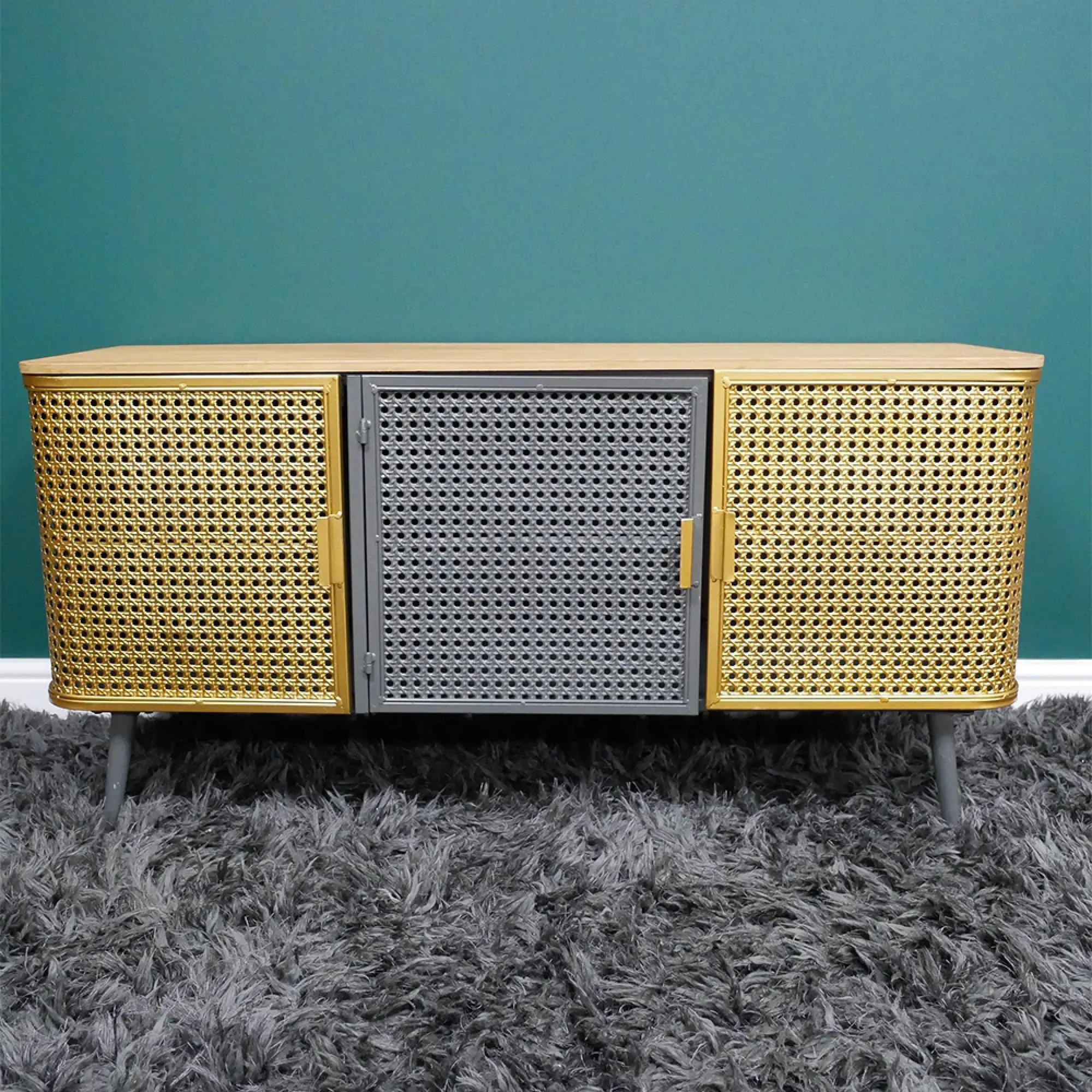 Gold Metal 3 Door Medium Sideboard