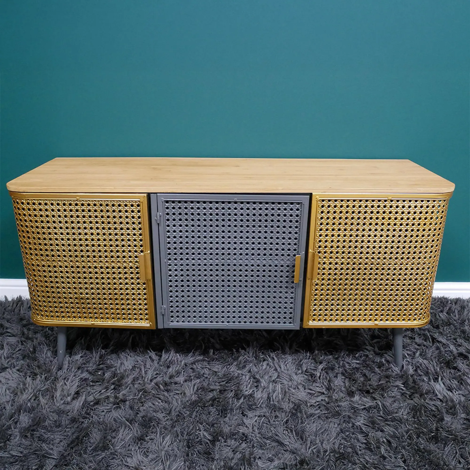 Gold Metal 3 Door Medium Sideboard