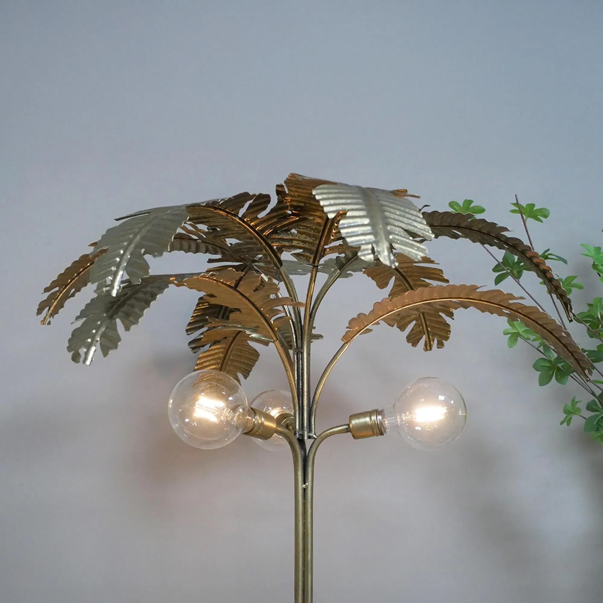 Gold Palm Tree Table Lamp
