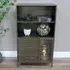 Grey Metal 1 Door 3 Drawer Cabinet