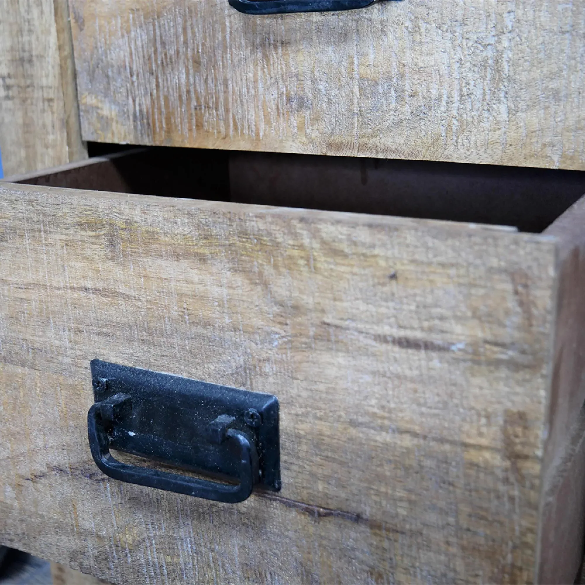 Industrial 1 Door 4 Drawer Storage Unit - Mango Wood