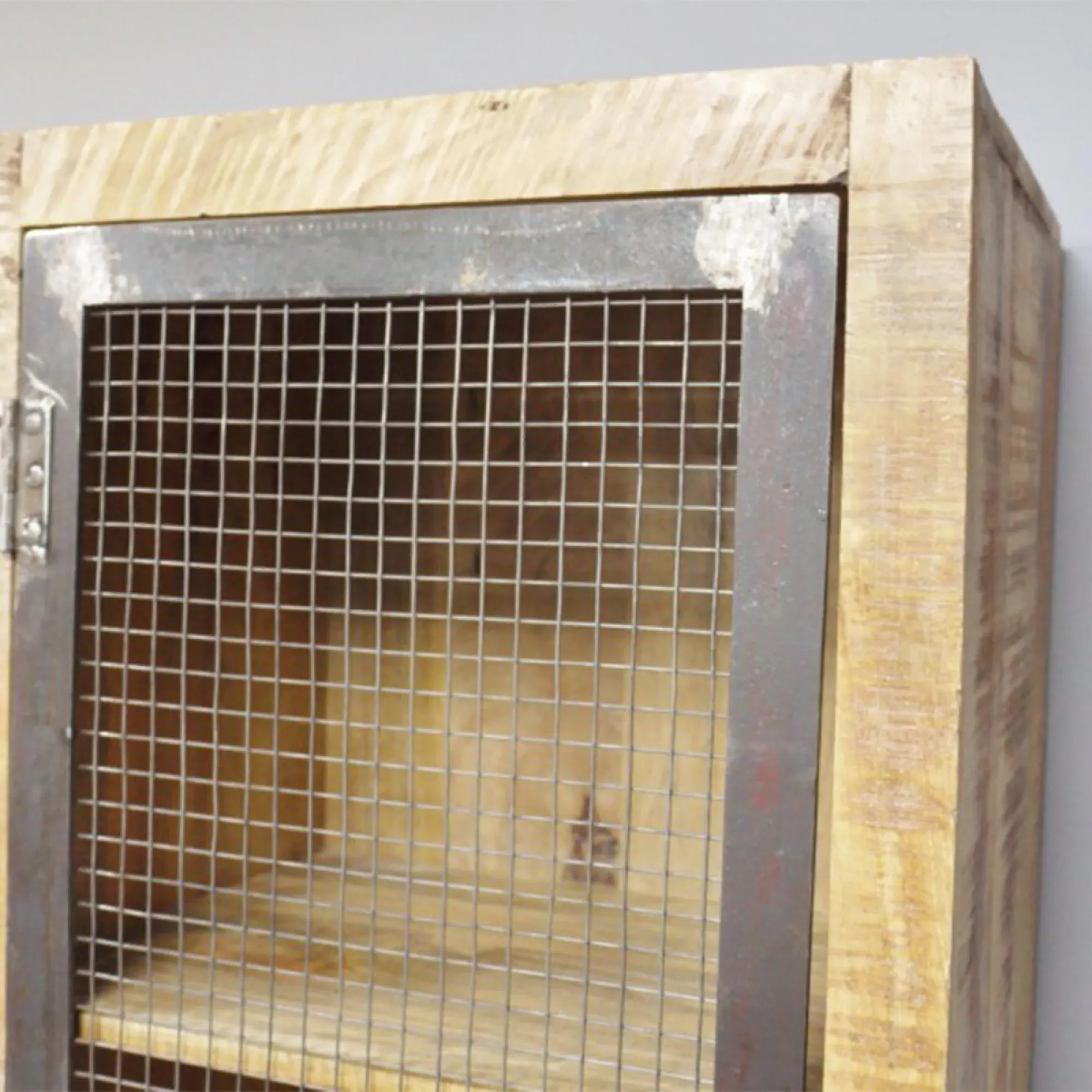 Industrial 1 Door Tall Cabinet - Wood, Metal