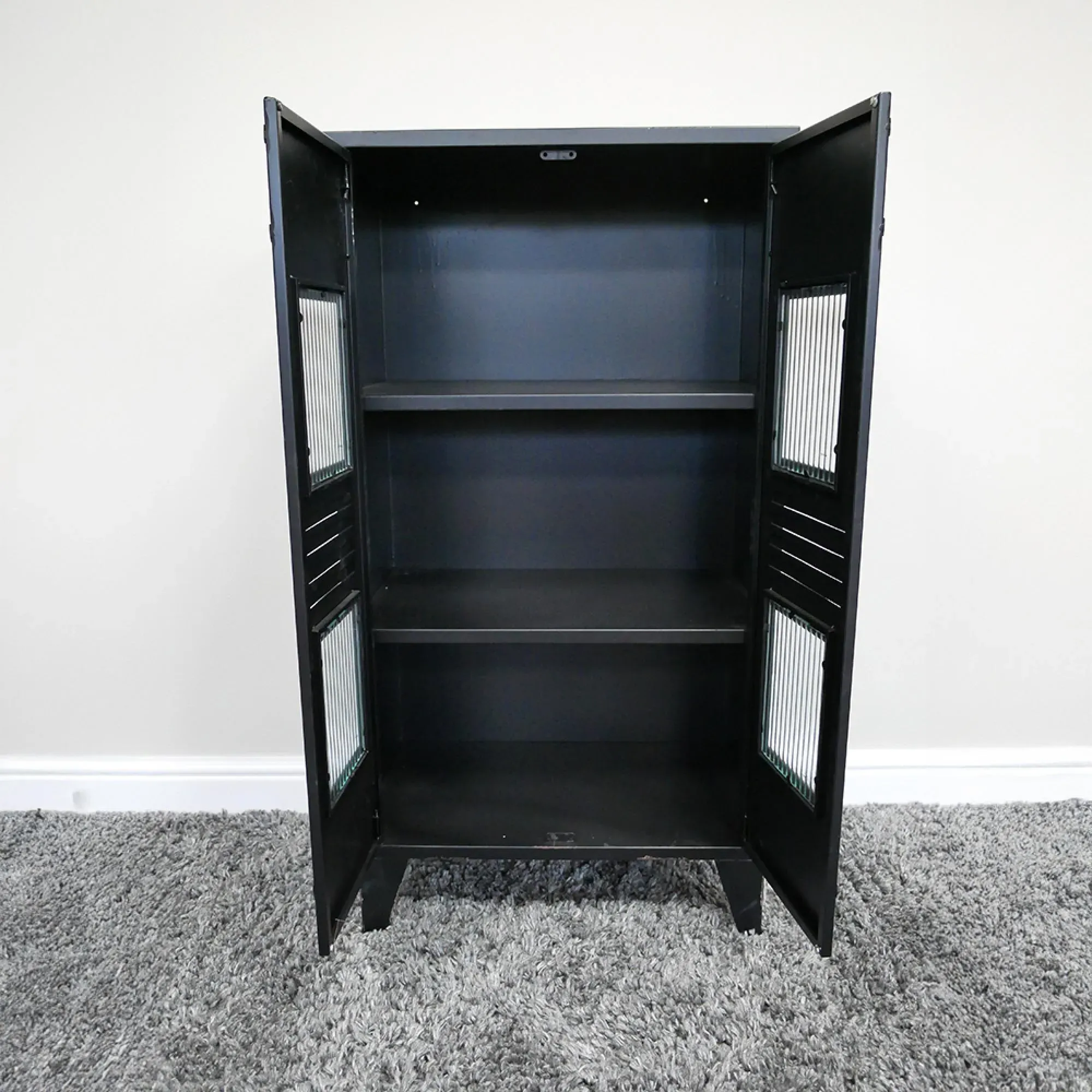 Industrial 2 Door Cabinet - Black, Metal