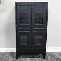 Industrial 2 Door Cabinet - Black, Metal
