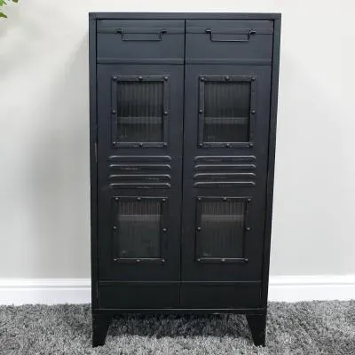 Industrial 2 Door Cabinet - Black, Metal image