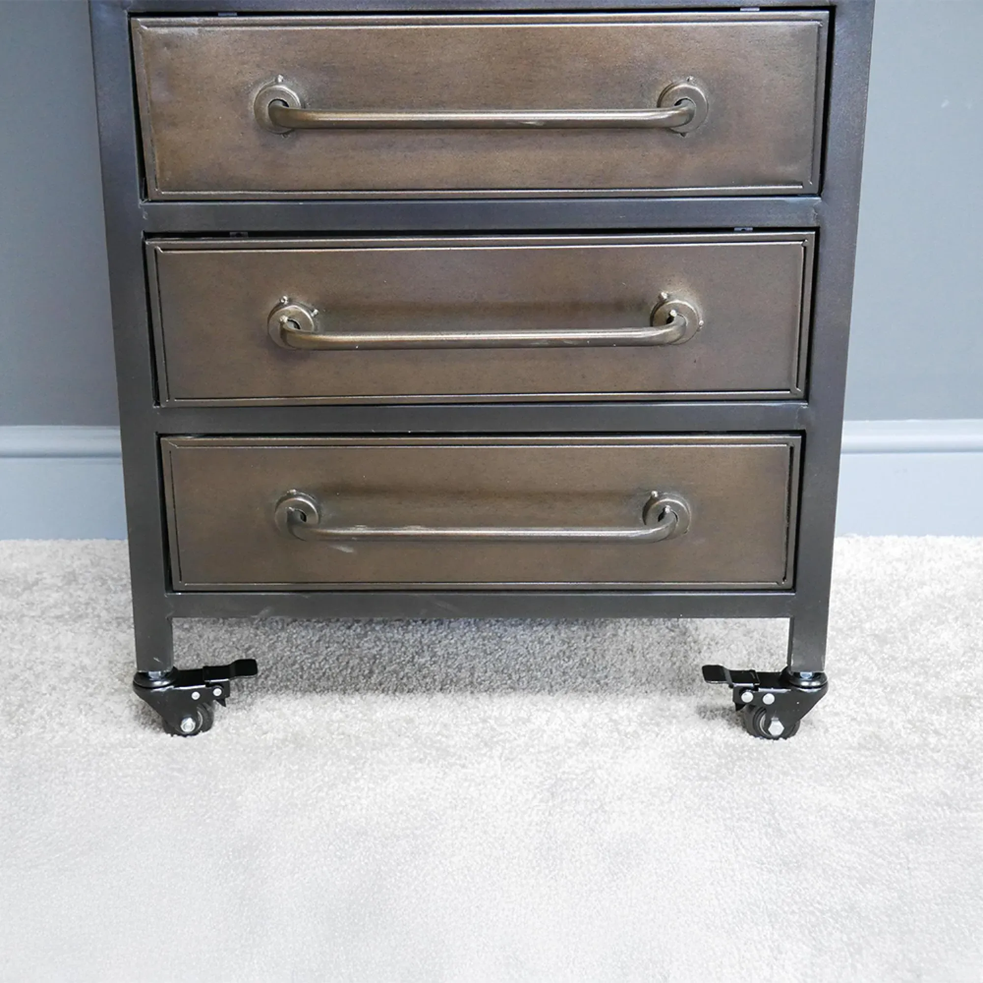 Industrial 2 Door Display Cabinet - Bronze, Metal