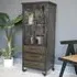 Industrial 2 Door Display Cabinet - Bronze, Metal