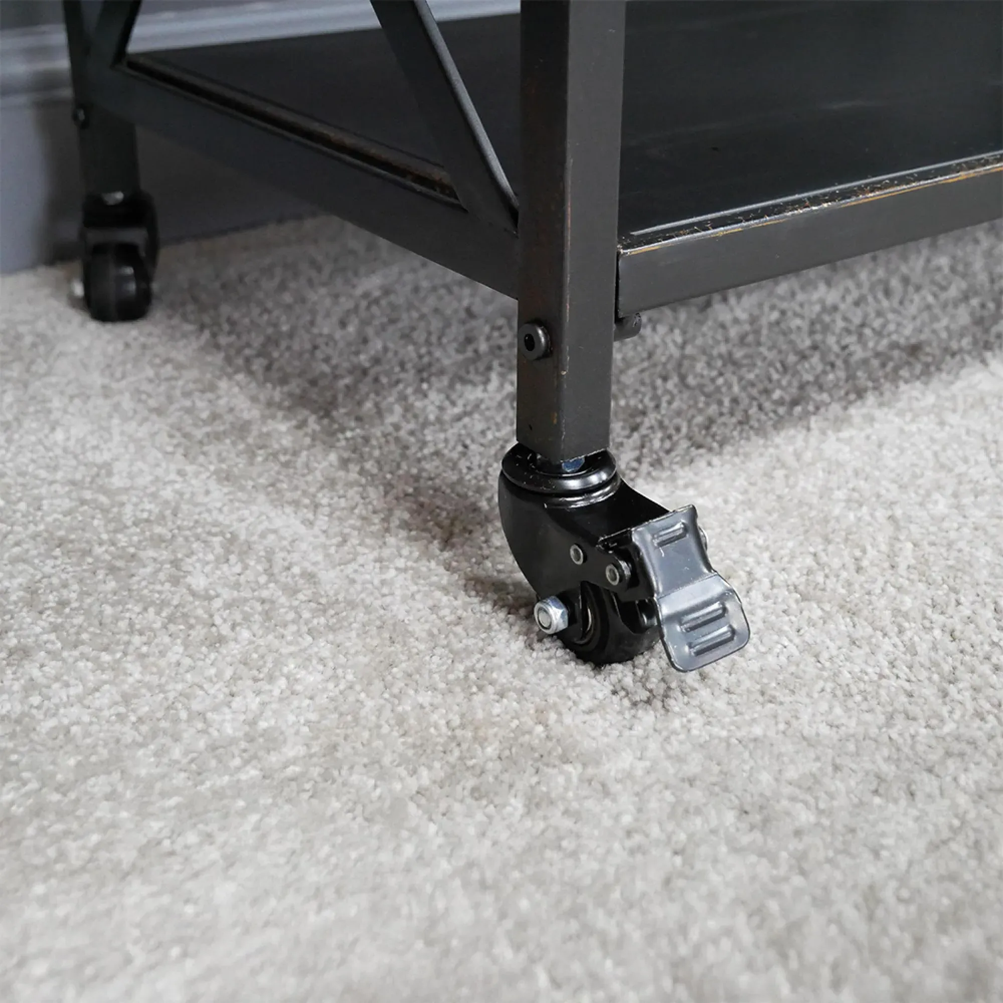 Industrial 2 Drawer Hall Table - Black Distressed