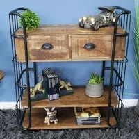 Industrial 2 Drawer Hall Table - Mango Wood