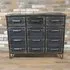 Industrial 3 Door 3 Drawer Cabinet - Distressed Black, Metal