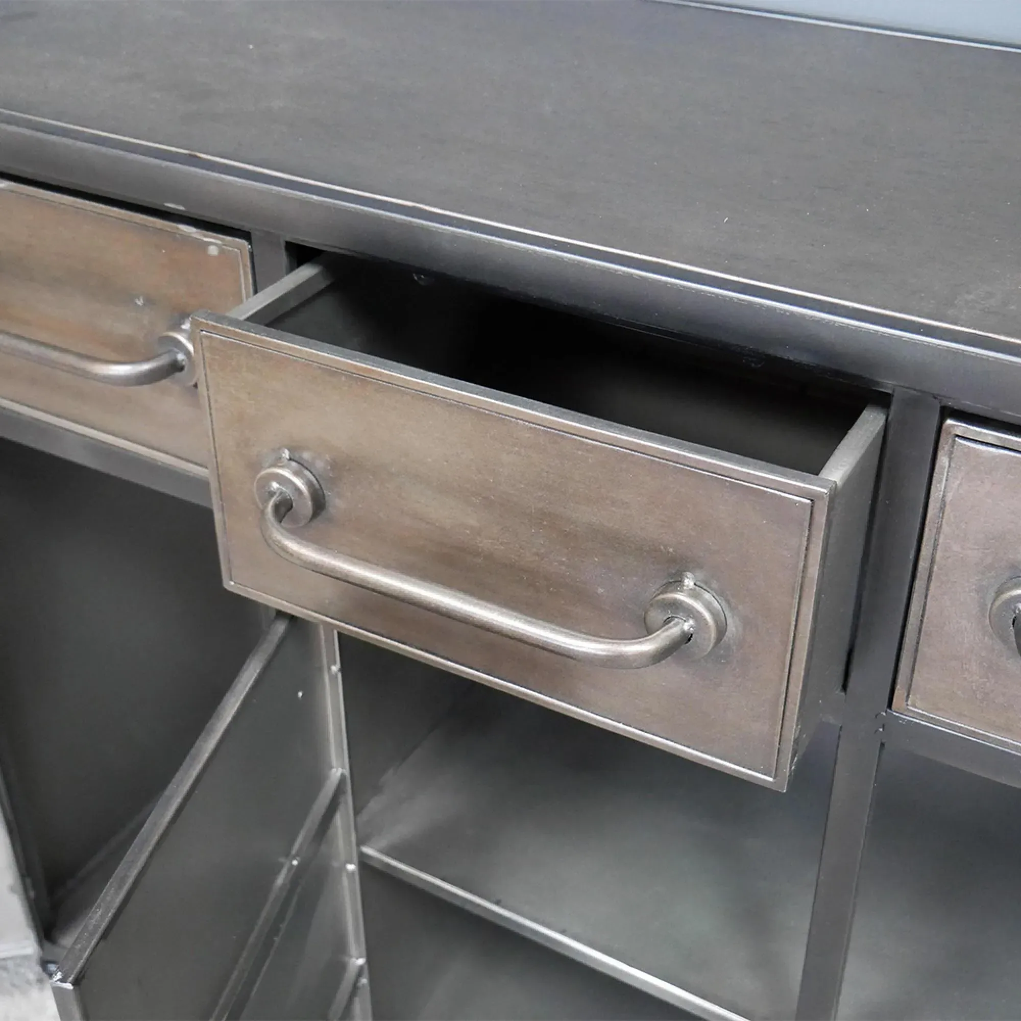 Industrial 3 Door 3 Drawer Cabinet - Metal