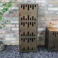 Industrial 3 Door Hall Cabinet - Metal