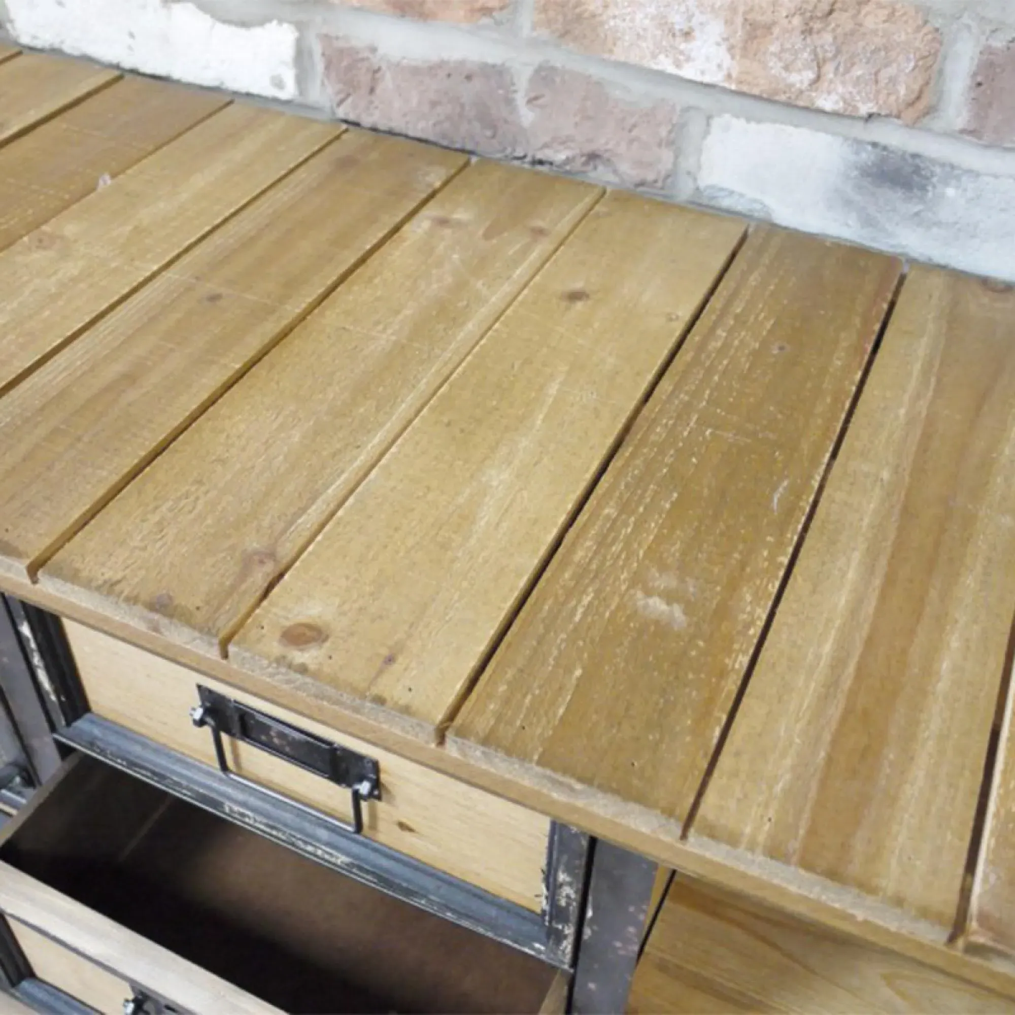 Industrial 4 Door Sideboard on Wheels