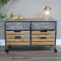 Industrial 4 Drawer Storage Cabinet - Wood, Metal