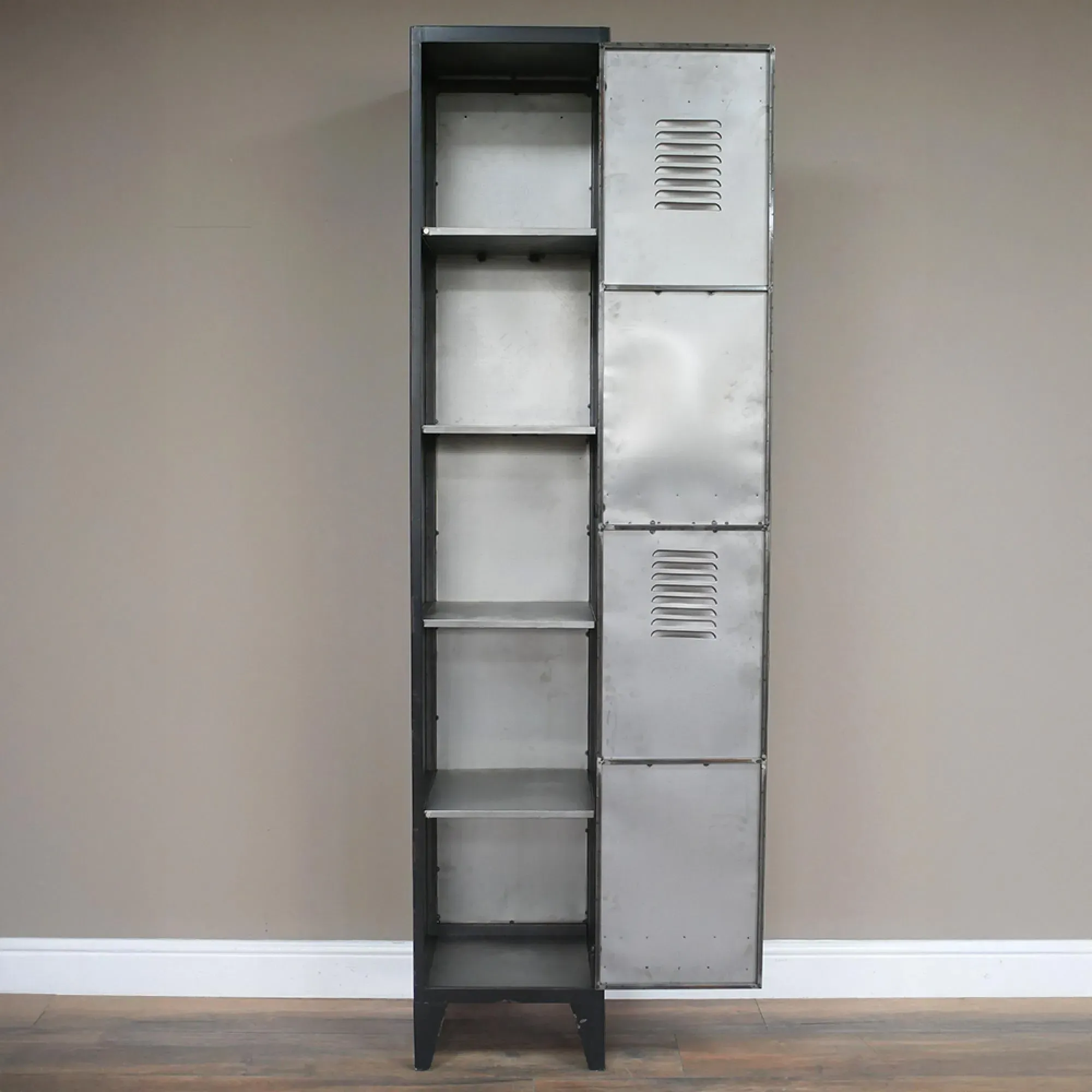 Industrial Locker Tall Cabinet - Black, Metal