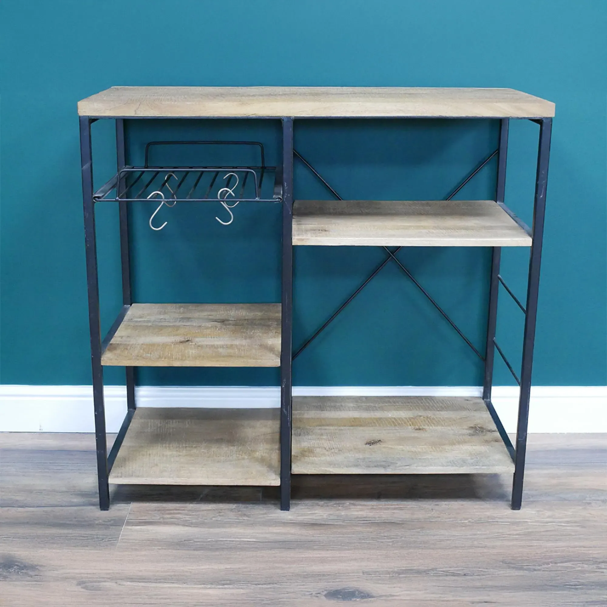 Industrial Mango Wood Kitchen Storage Unit - Mango Wood