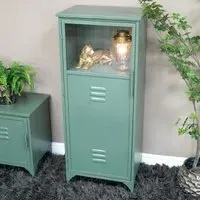 Industrial Metal 1 Door Hall Cabinet - Green