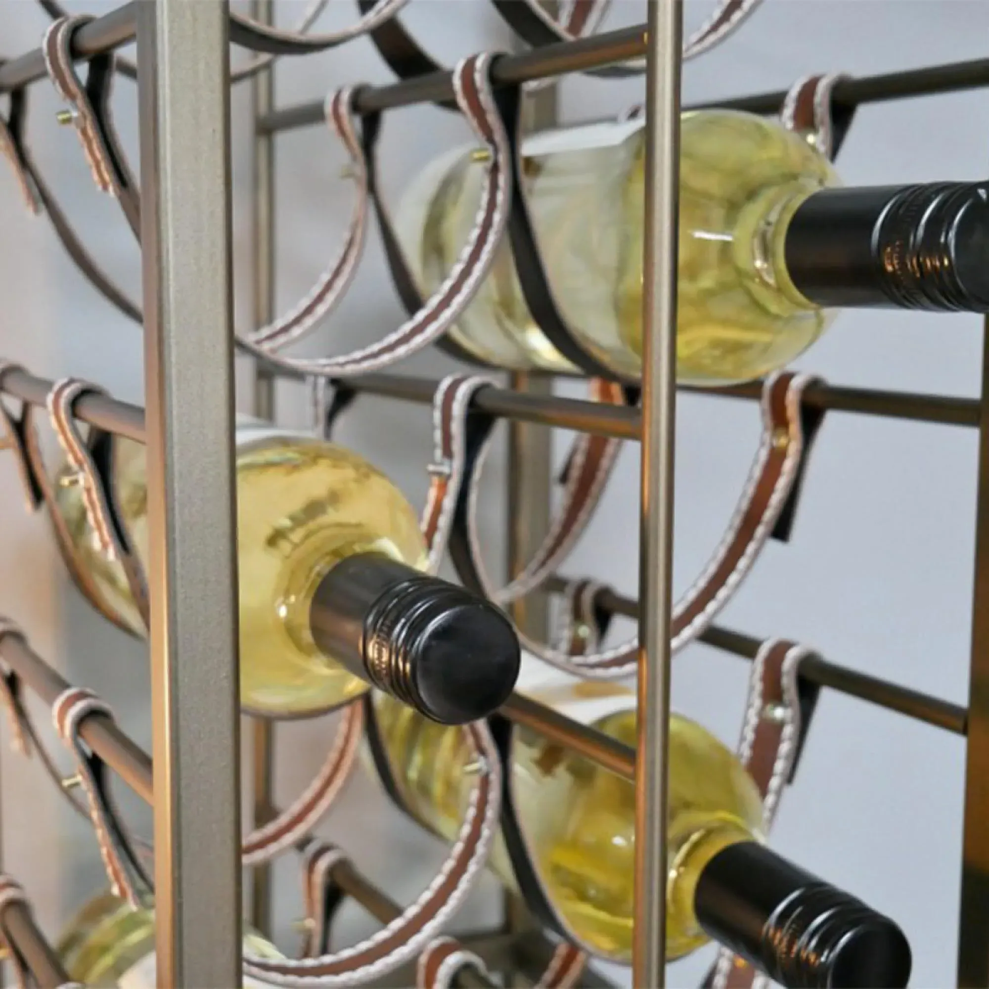 Industrial Metal Shelving Unit with Wine Rack - Black