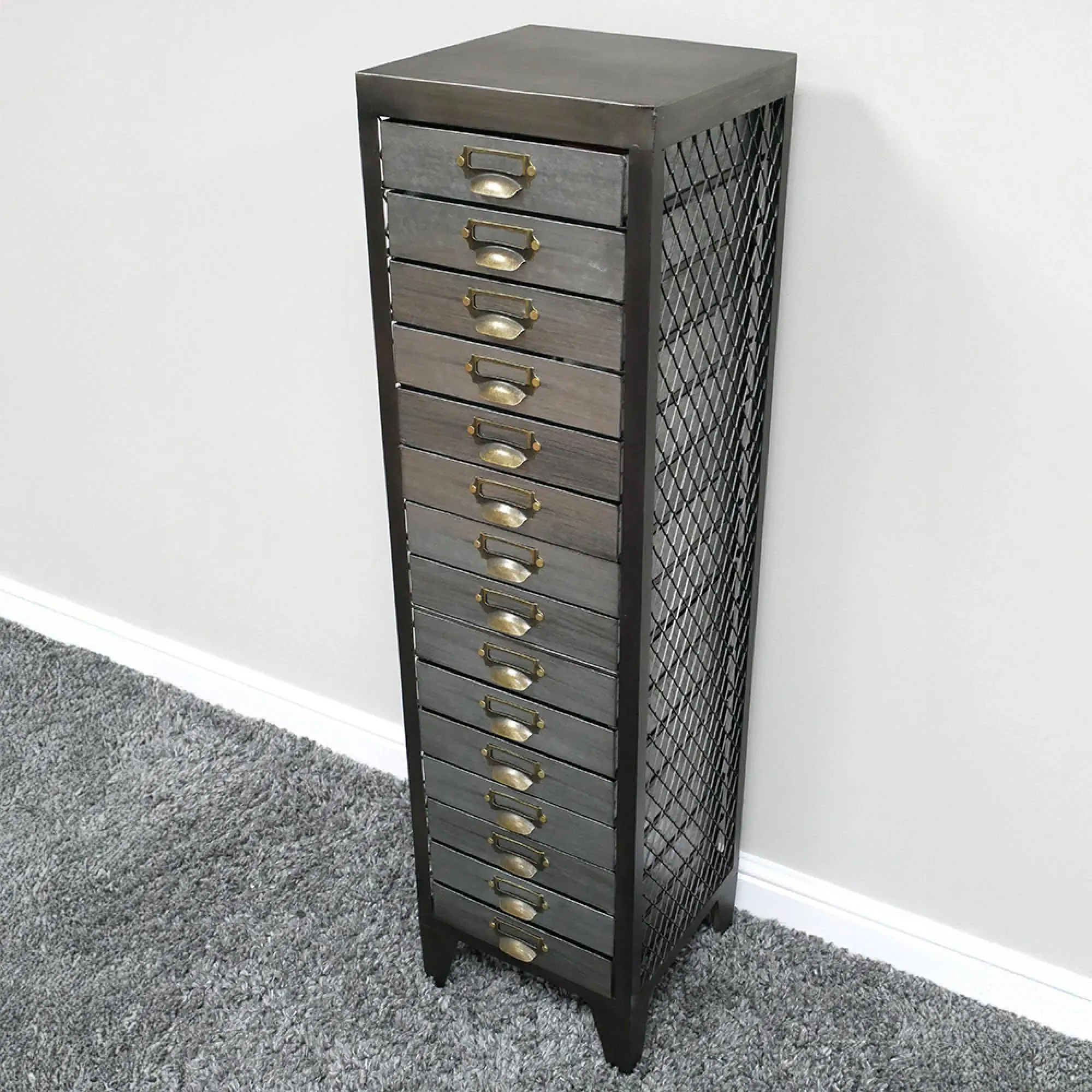 Industrial Multi Drawer Storage Cabinet - Black