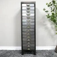 Industrial Multi Drawer Storage Cabinet - Black