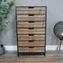 Industrial Multi Drawer Storage Unit - Black, Wood