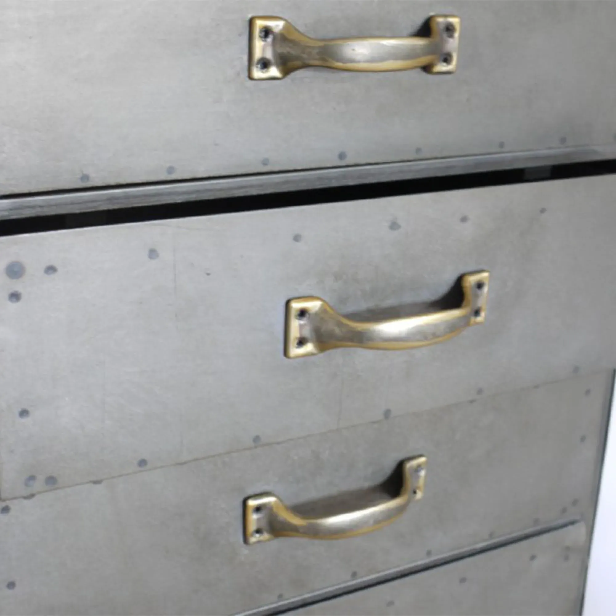 Industrial Multi Drawer Tallboy Chest - Grey, Metal