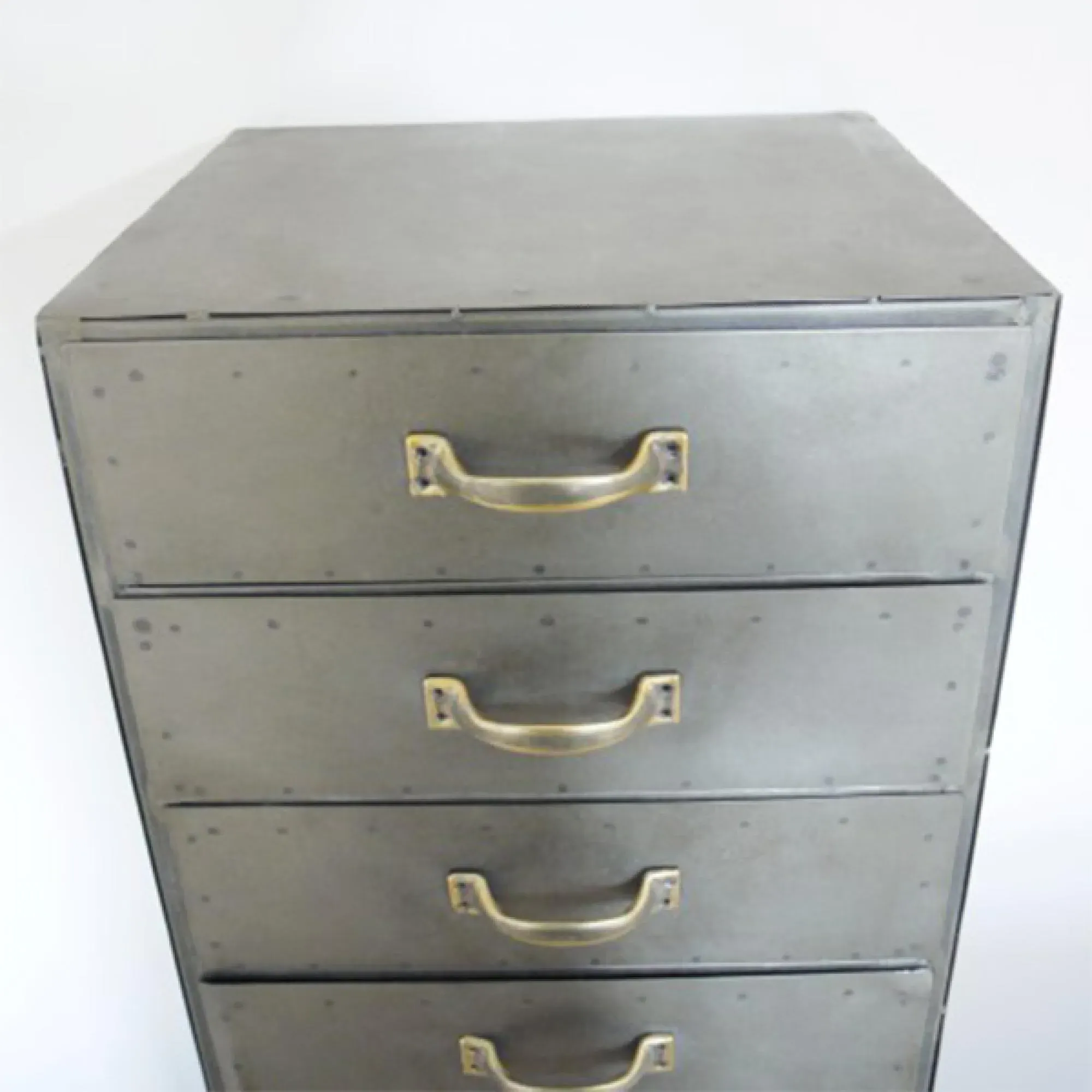 Industrial Multi Drawer Tallboy Chest - Grey, Metal