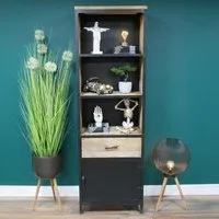Industrial Narrow Bookcase - Mango Wood