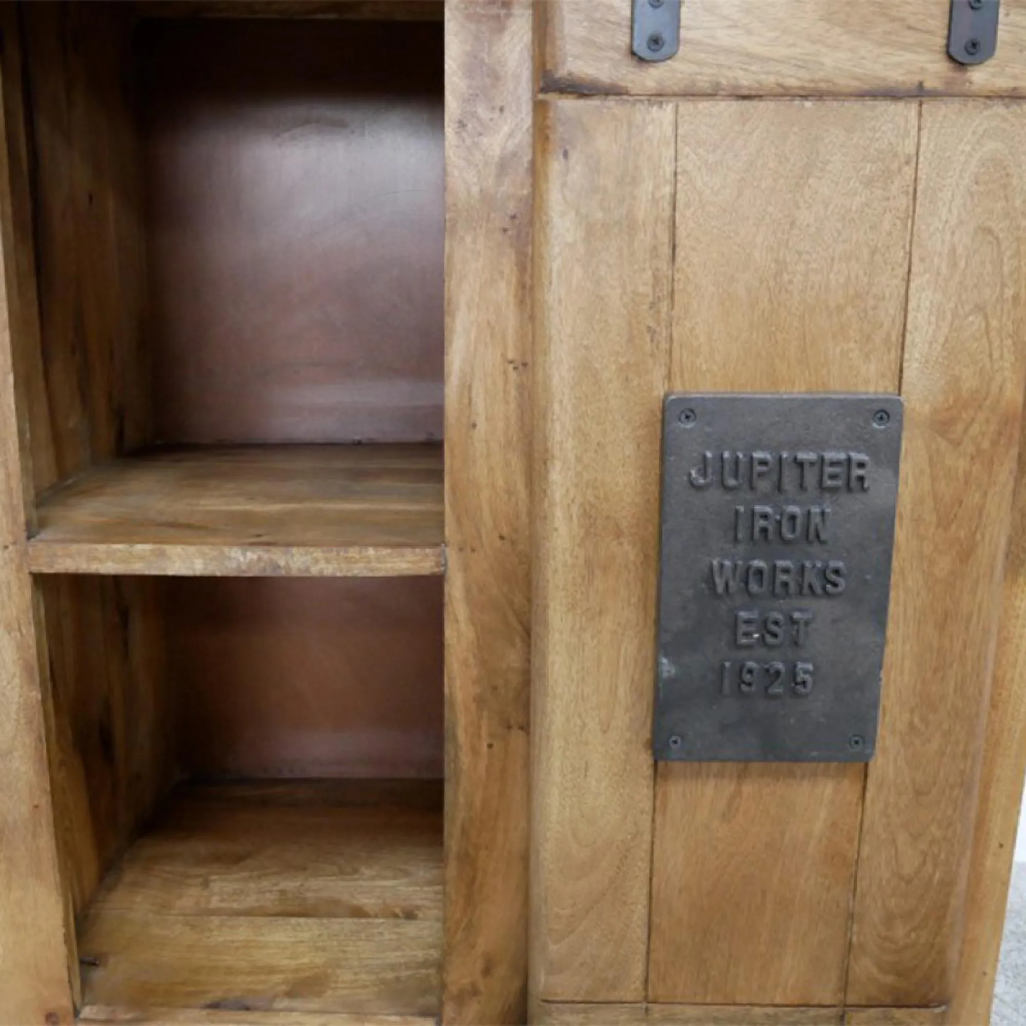 Industrial Sliding Door Storage Unit - Mango Wood