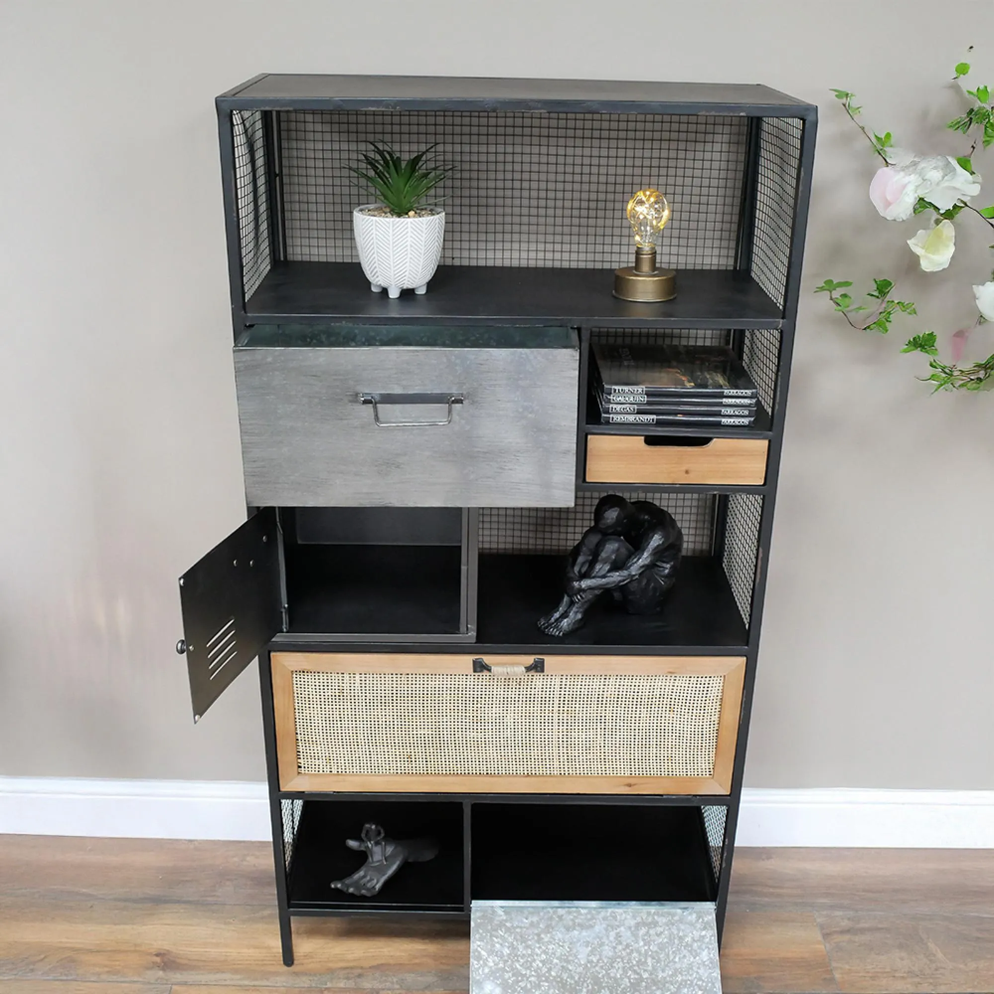 Industrial Tall Cabinet - Black, Metal