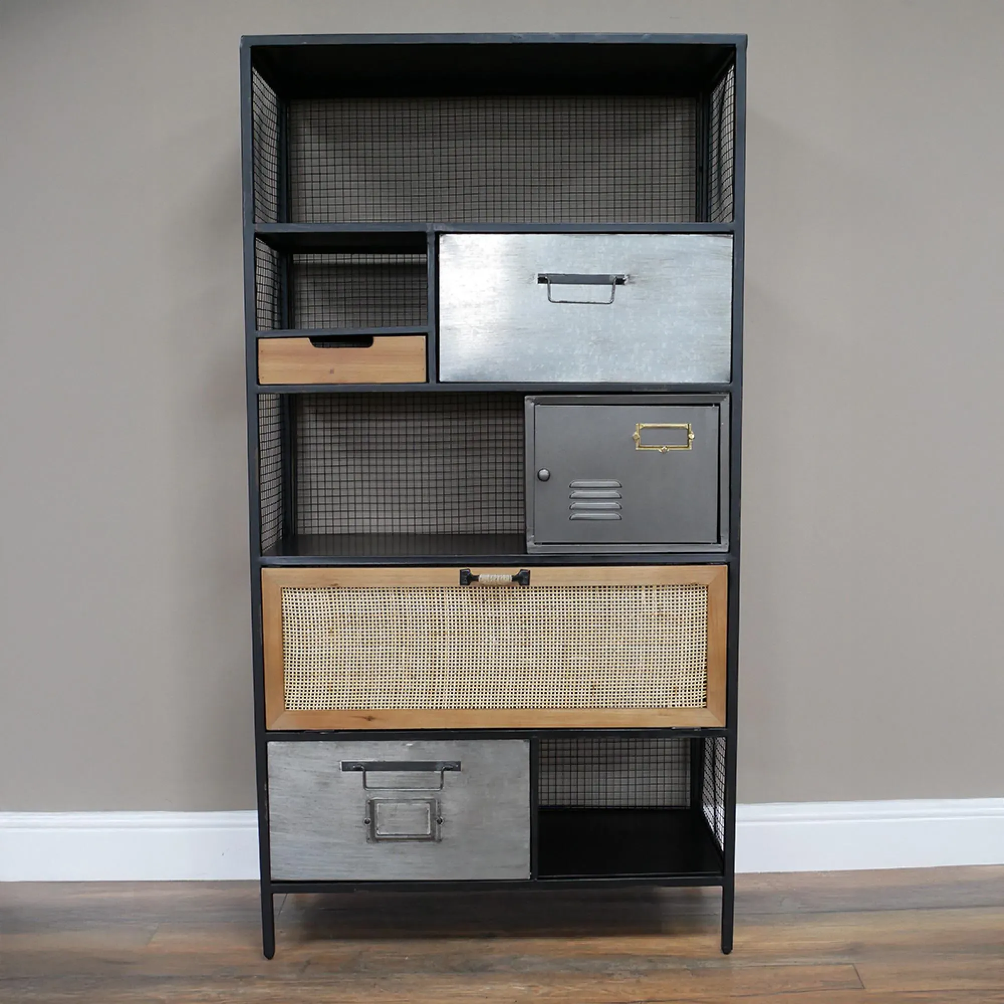 Industrial Tall Cabinet - Black, Metal