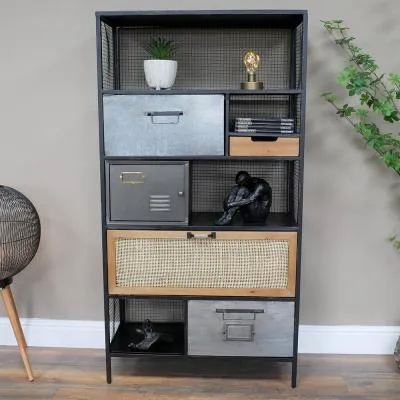 Industrial Tall Cabinet - Black, Metal