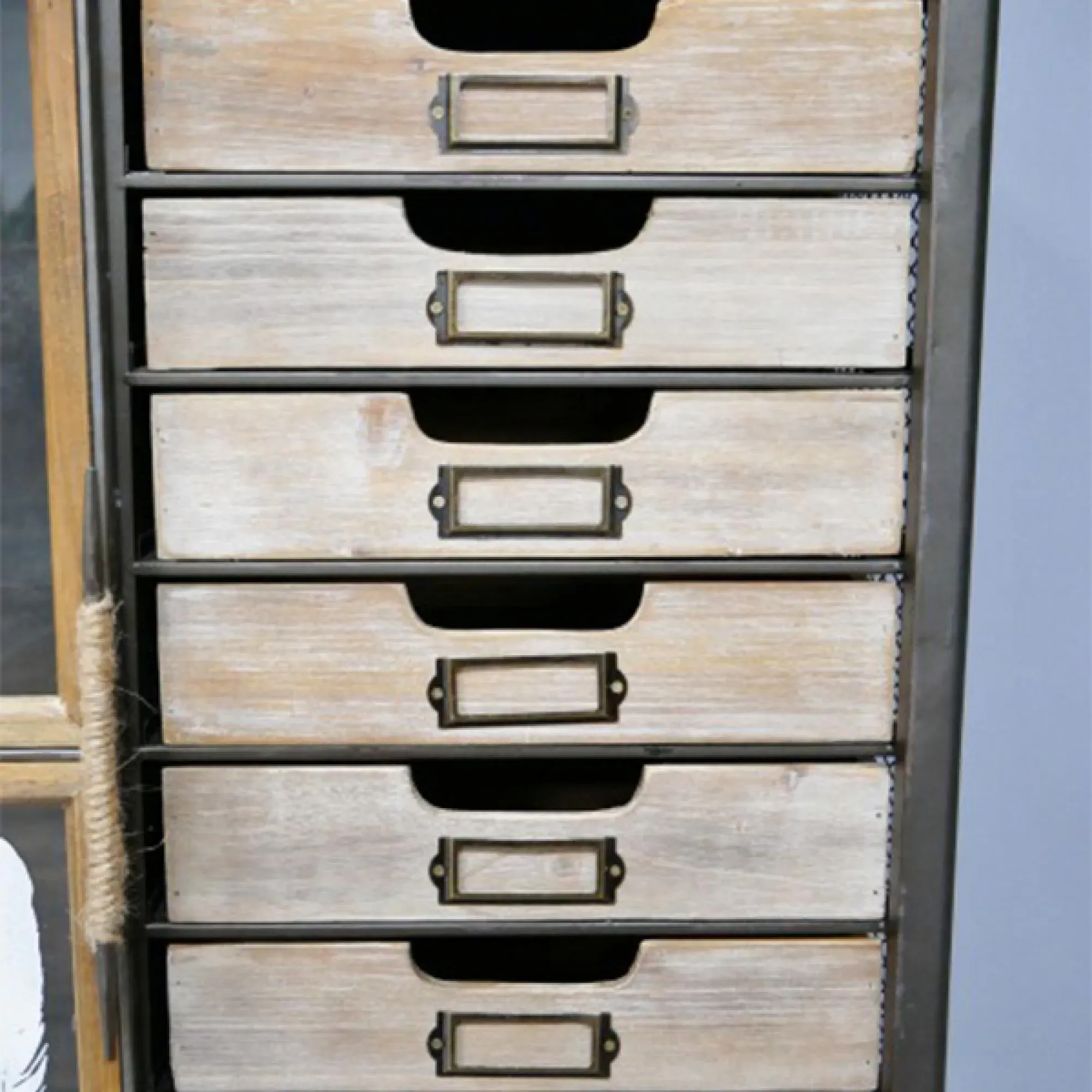 Industrial Tall Cabinet - Metal, Fir Wood