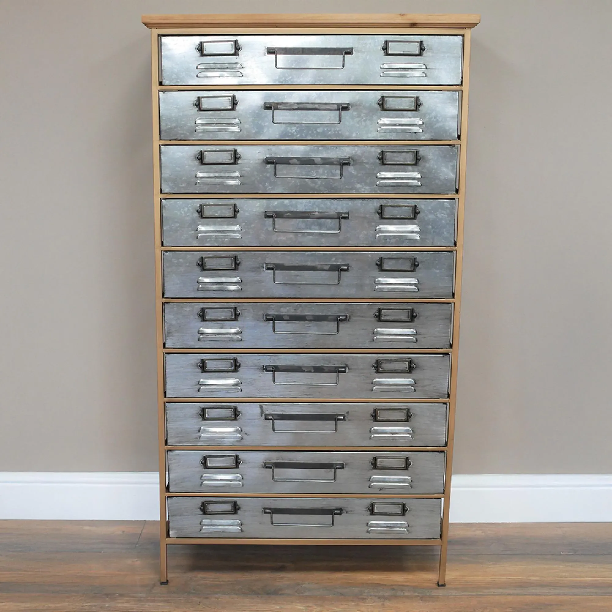 Industrial Tall Multi Drawer Storage Unit