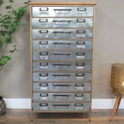 Industrial Tall Multi Drawer Storage Unit