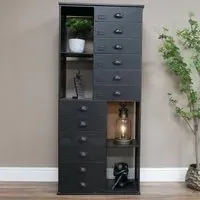 Industrial Tall Storage Cabinet - Black, Metal