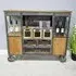 Industrial Wide Cabinet on Wheels - Fir Wood, Metal